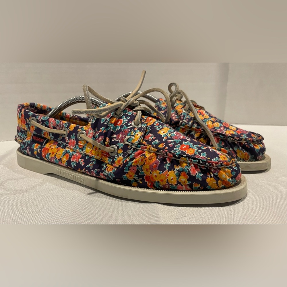 SEBAGO Dockside Tatum Floral Multicolored Slip On Lace Up Loafers Women’s Size 9